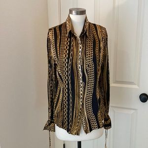 Roberto Cavalli chain silk print blouse
